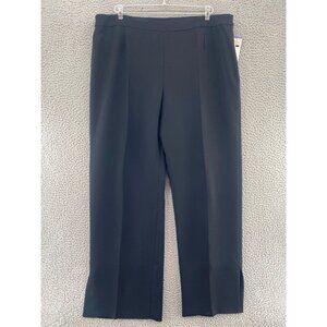 Le Suit Pants Womens 18 Plus Black Wide Leg Vented Ankle Office Career Work NWT